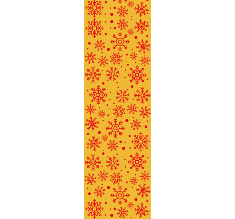 Papier peint noel flocons de neige rouges sur fond jaune - TenStickers