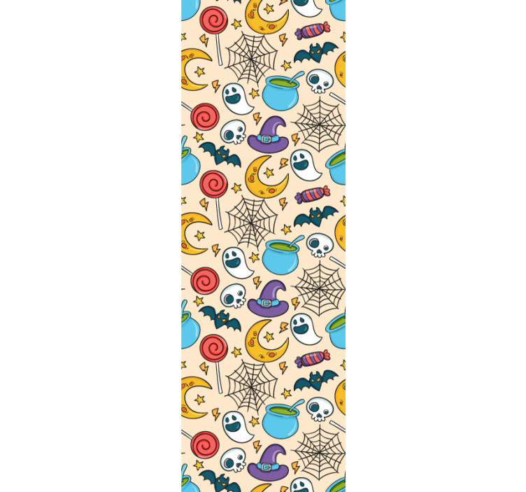 Papier peint halloween motif coloré effrayant - TenStickers