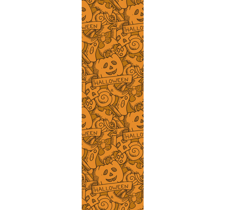 Papier peint halloween motif orange joyeux - TenStickers