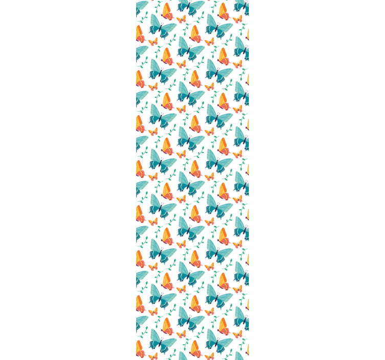 Papier peint papillon motif orange et bleu - TenStickers