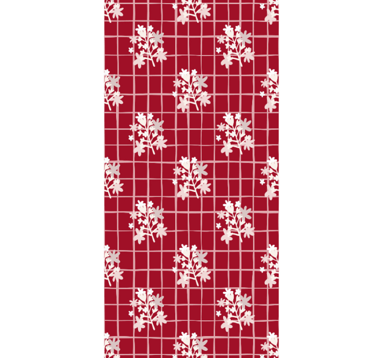 Papier peint fleurs motif mosaïque florale - TenStickers