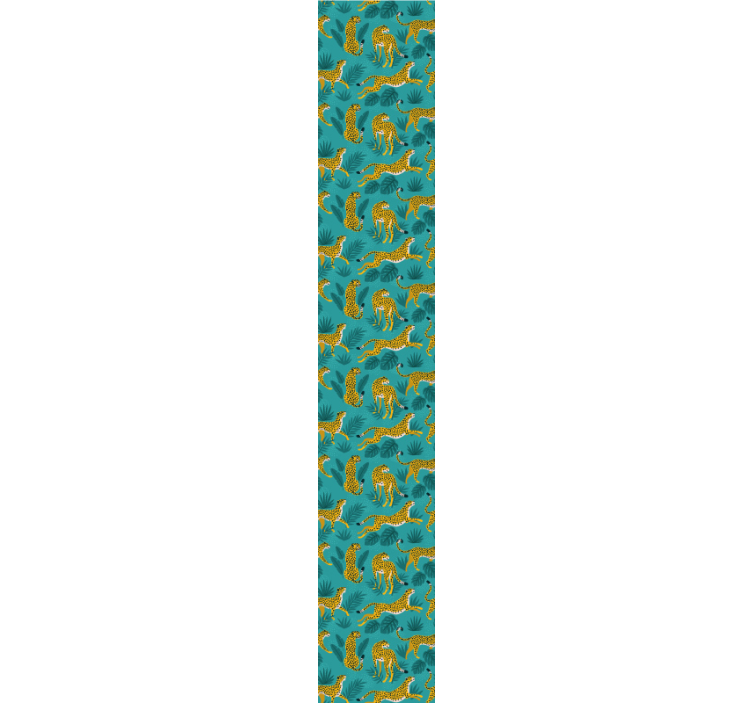Papier peint léopard motif turquoise - TenStickers