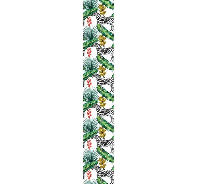 Papier peint zèbre feuillage tropical - TenStickers