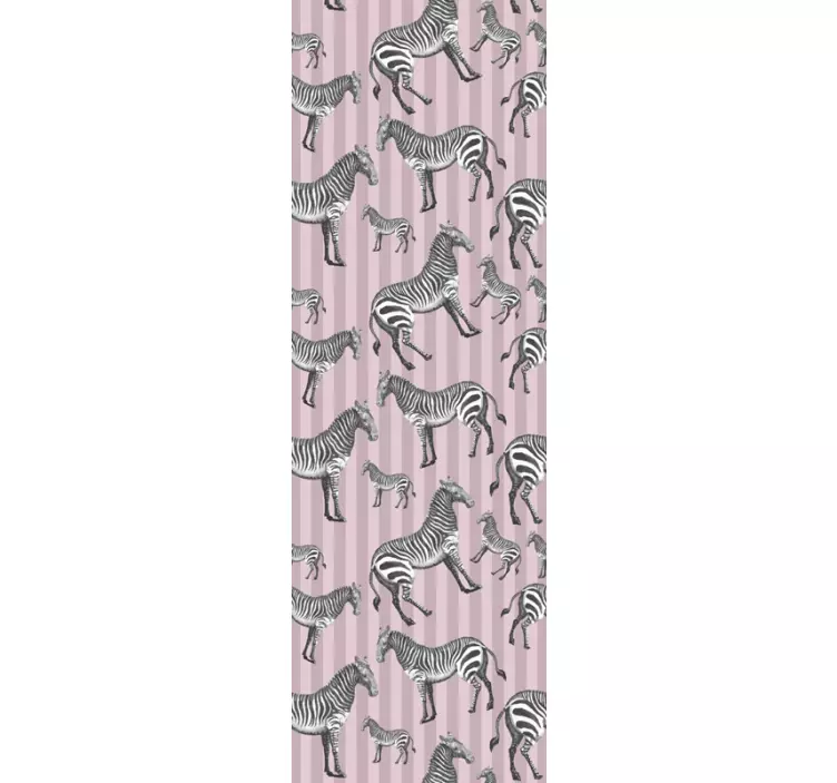 Papier peint zèbre motif animalier rose - TenStickers