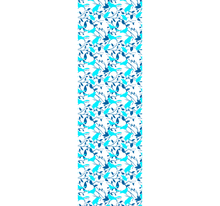 Papier peint feuilles motif de silhouette d'oiseau - TenStickers