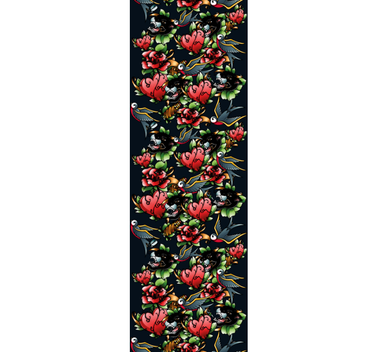 Papier peint chambre ado motif style tatouage - TenStickers