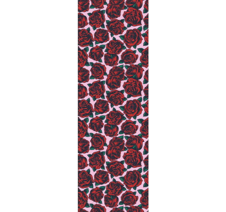 Papier peint floral motif rose rouge - TenStickers