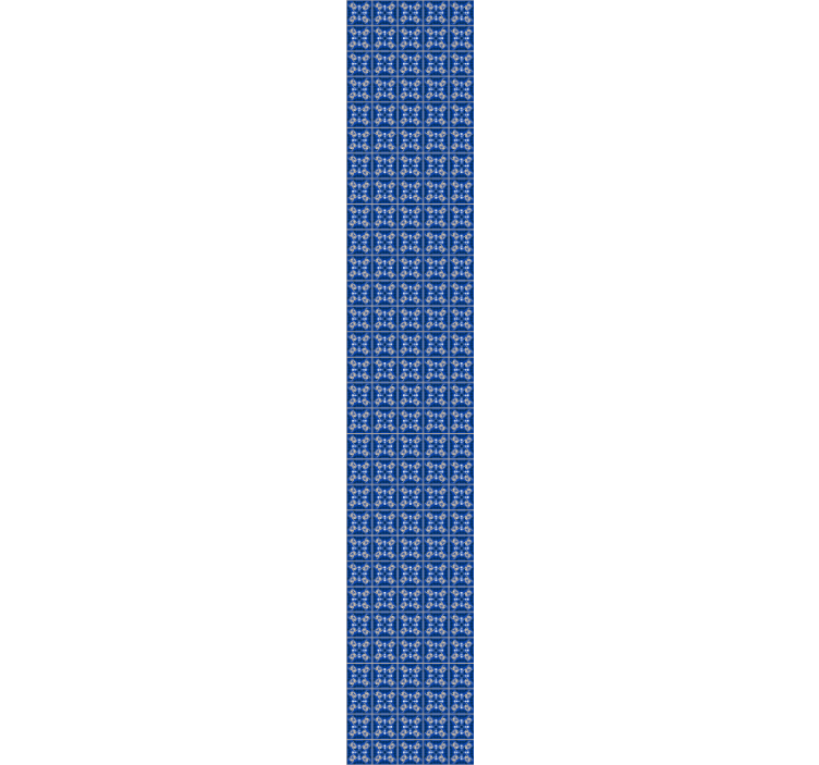 Papier peint carrelage motifs bleus complexes - TenStickers