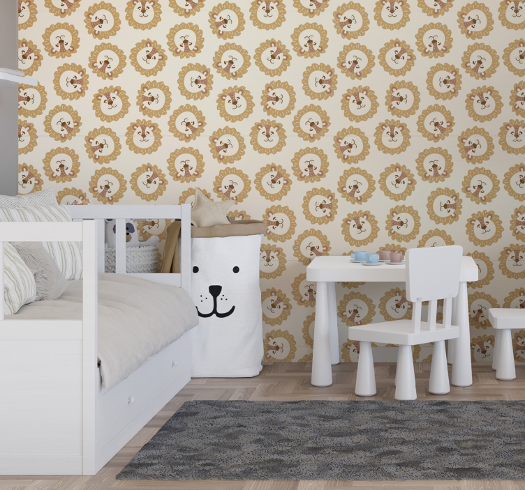 Papier peint chambre bébé têtes de lion - TenStickers