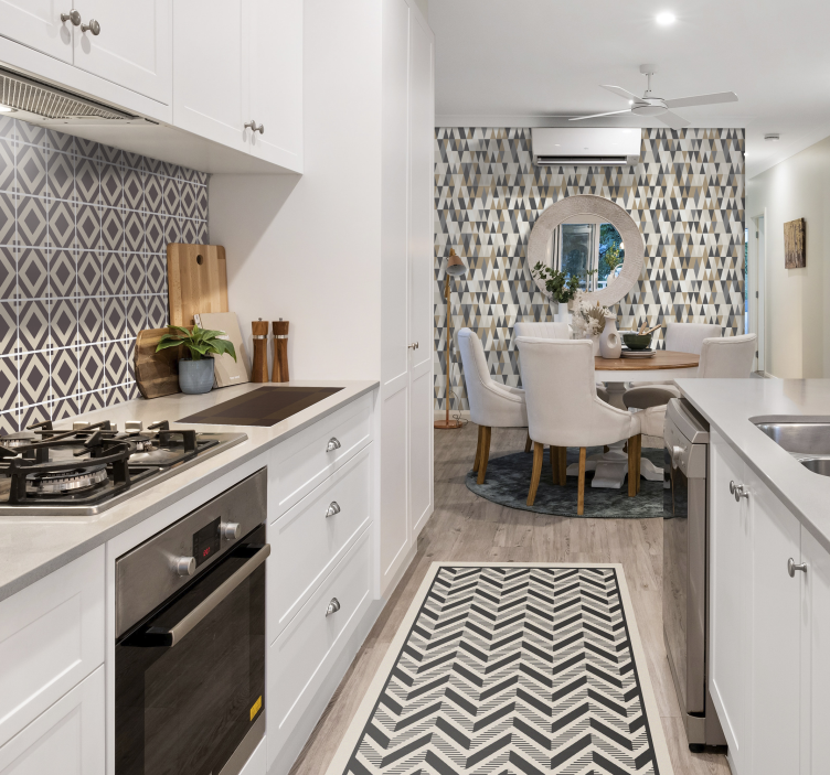 Papier peint triangles mélange de motifs marron - TenStickers