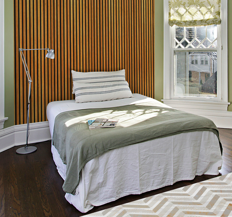 Papier peint bois lattes en teck marron - TenStickers