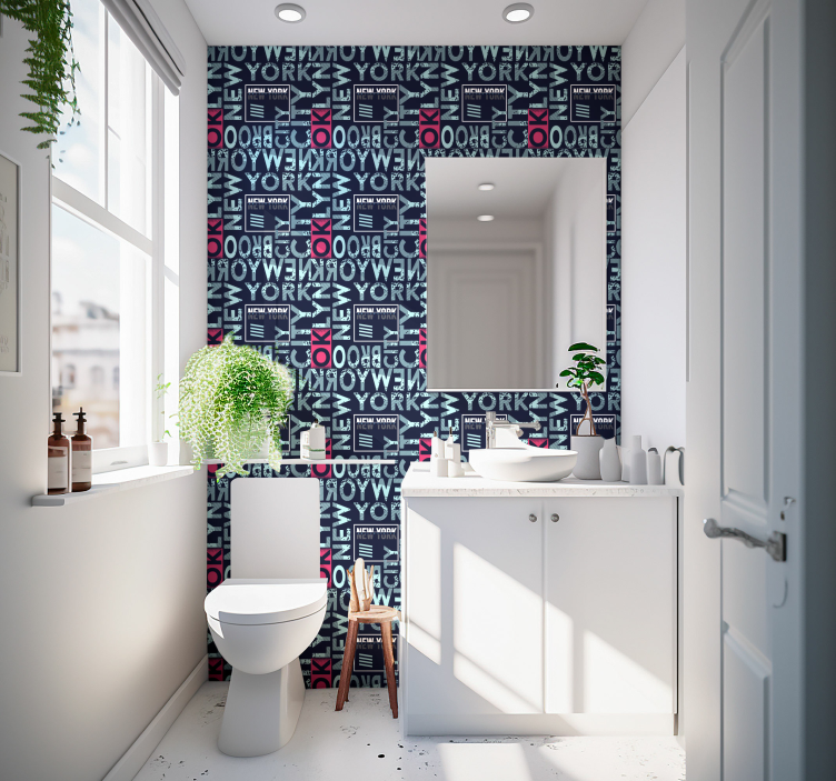 Papier peint New York typographie urbaine - TenStickers