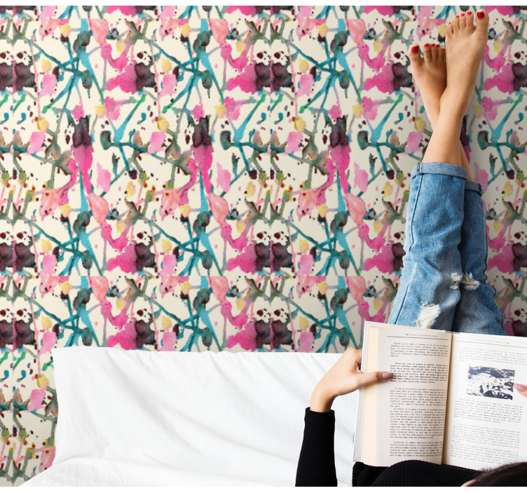 Papier peint chambre graphique art de l'aquarelle - TenStickers