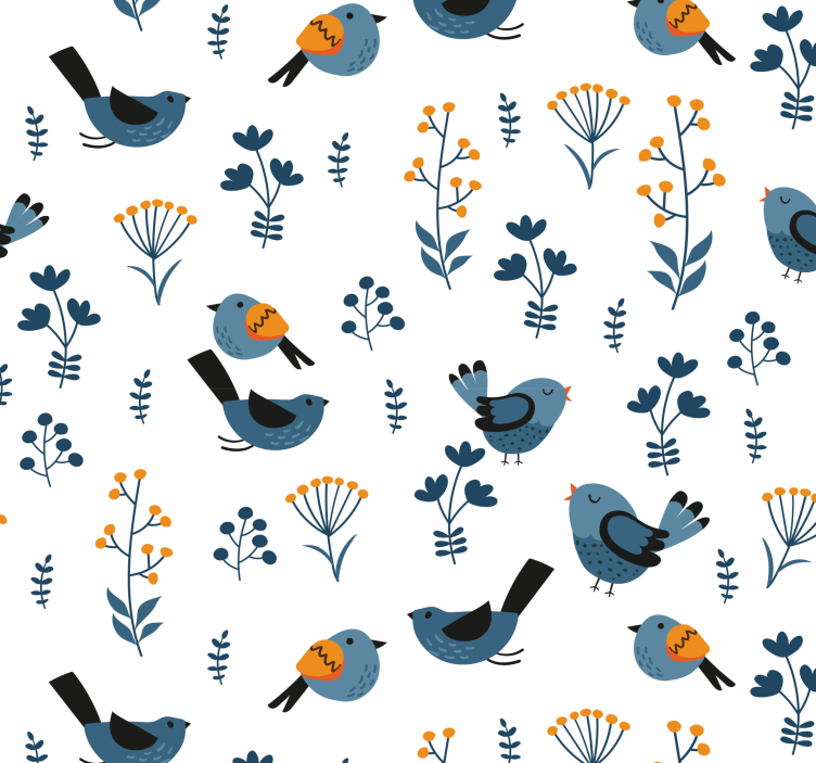 Papier peint chambre  d'oiseaux de printemps - TenStickers