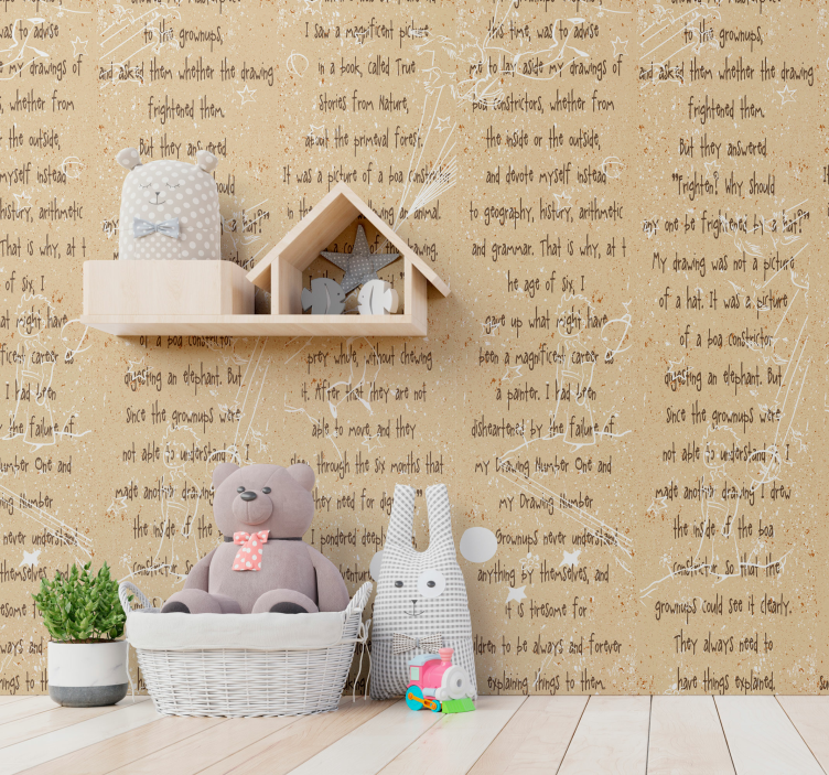 Papier peint beige - le petit prince art voyage spirituel - TenStickers