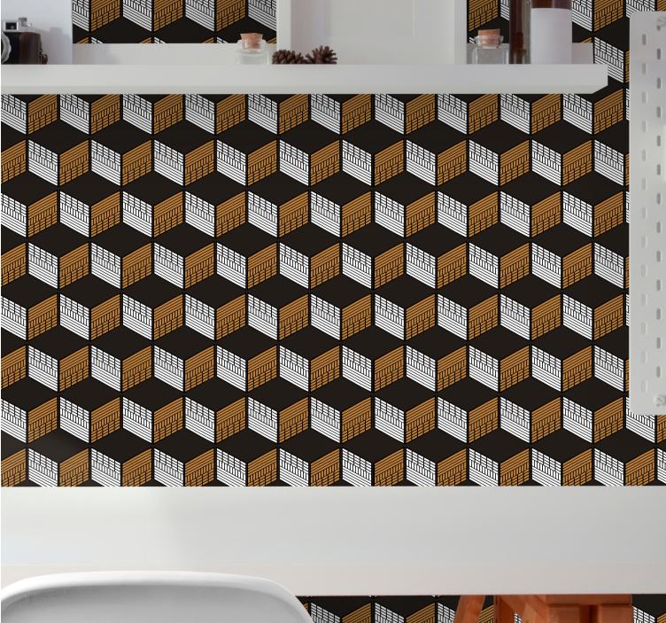 Papier peint 3D art de l'illusion cubique - TenStickers