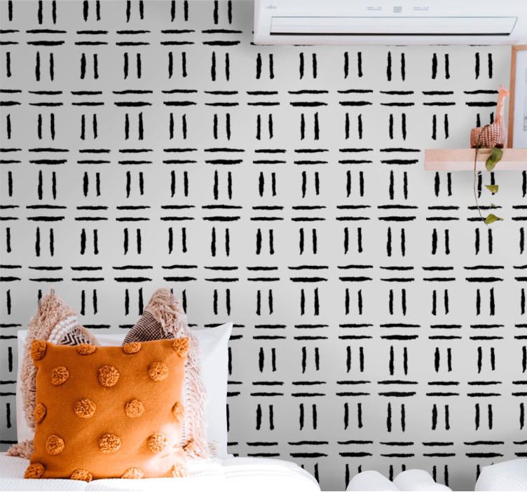 Papier peint scandinave configuration de ligne géométrique - TenStickers