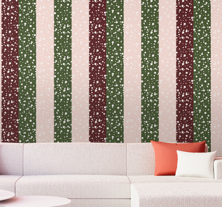Papier peint rayures motif à pois rayé - TenStickers