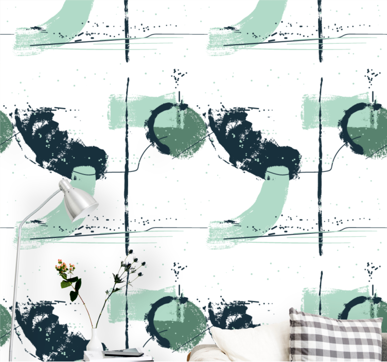 Papier peint abstrait formations géométriques abstraites - TenStickers