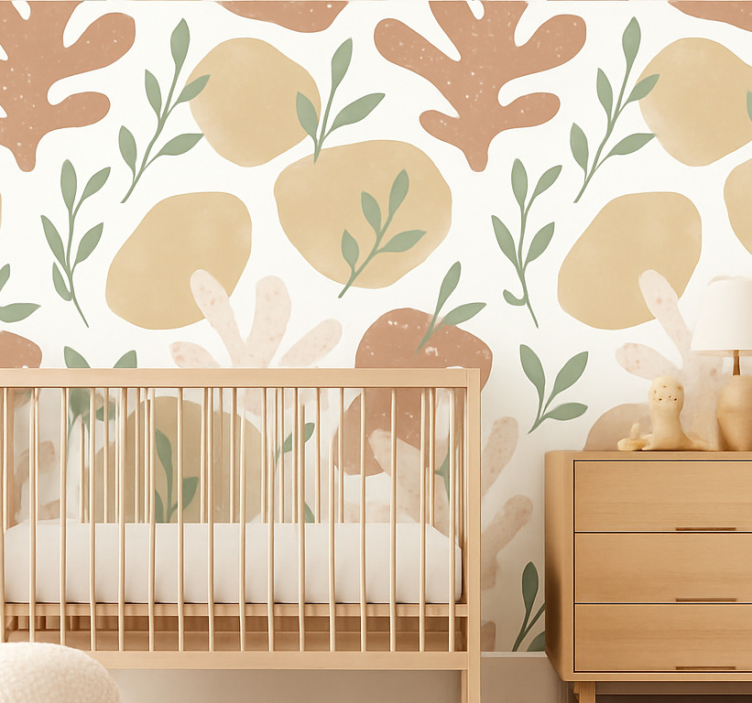 Papier peint abstrait formes terrestres abstraites - TenStickers