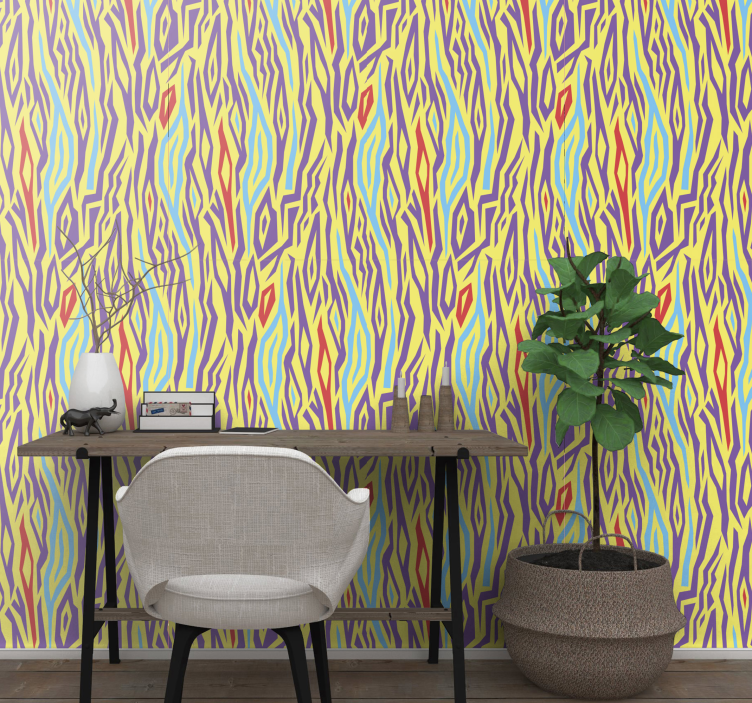 Papier peint abstrait vagues colorées - TenStickers