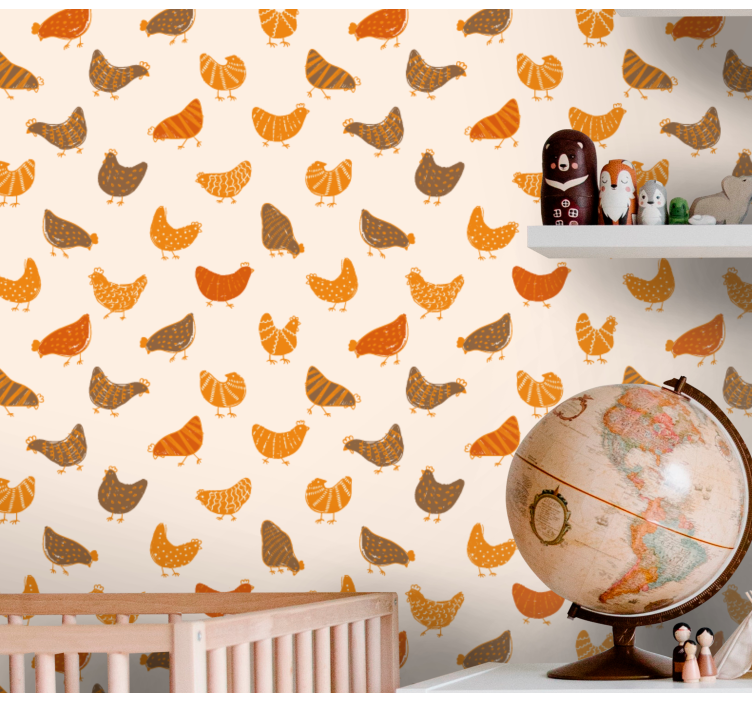 Papier peint animaux charmant motif de poule - TenStickers