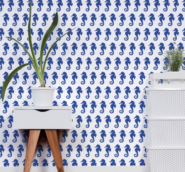 Papier peint animaux motif hippocampe - TenStickers