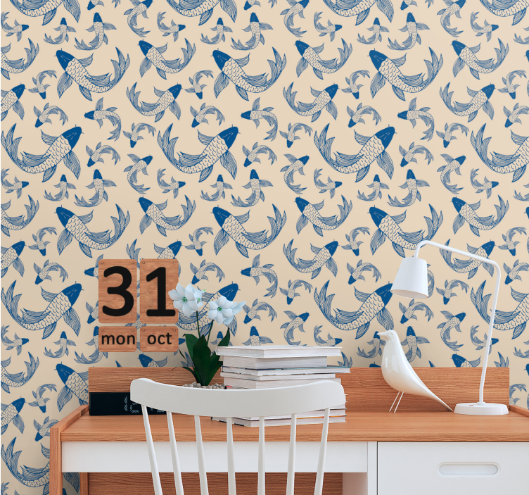 Papier peint animaux motif de poisson koi - TenStickers