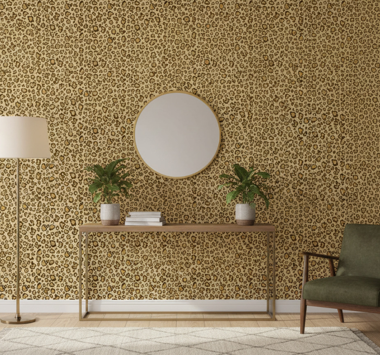 Papier peint animaux motif léopard jaune - TenStickers