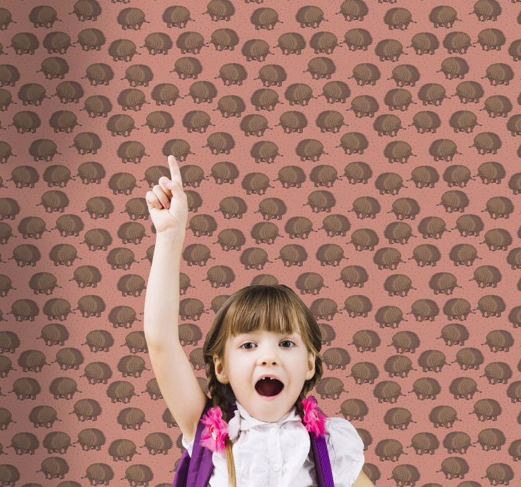 Papier peint animaux motif hérisson rouge - TenStickers