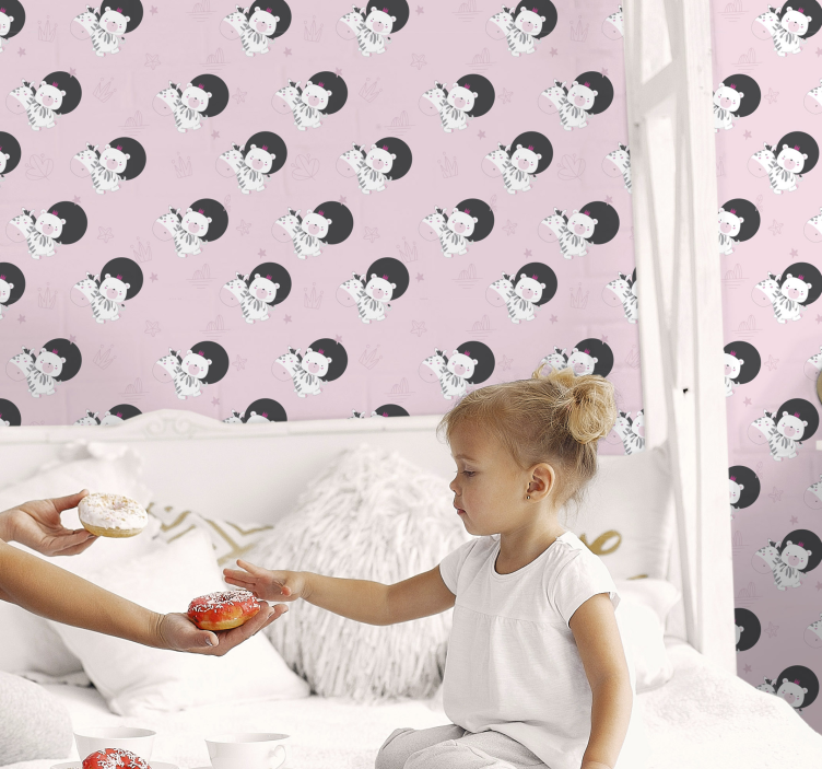 Papier peint chambre enfant motif bébé zèbre - TenStickers