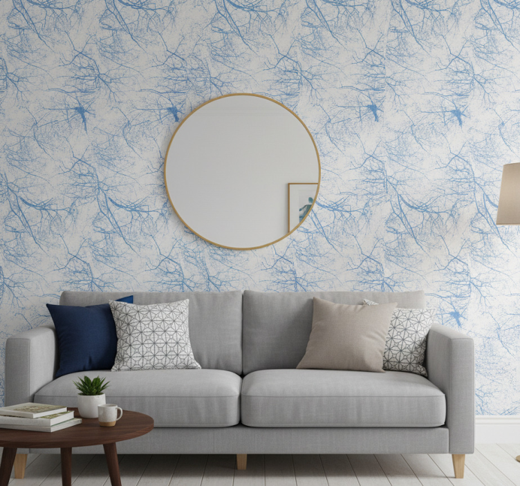 Papier peint arbre bleu - TenStickers