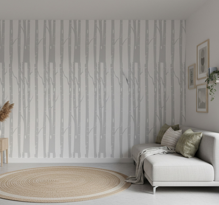 Papier peint arbre forêt de bouleaux scandinave - TenStickers