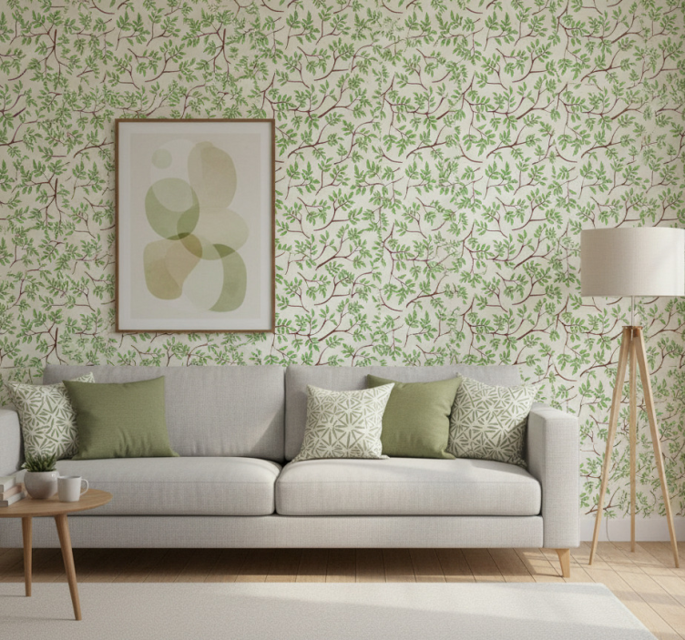 Papier peint arbre motif branches fines - TenStickers