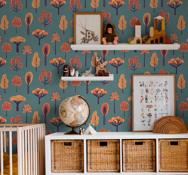 Arbre papier peint motifs botaniques stylisés - TenStickers