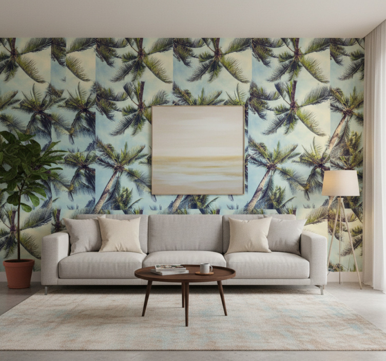 Papier peint arbre palmiers en bas - TenStickers