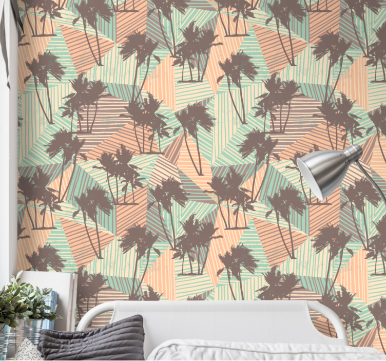 Papier peint arbre silhouettes tropicales - TenStickers