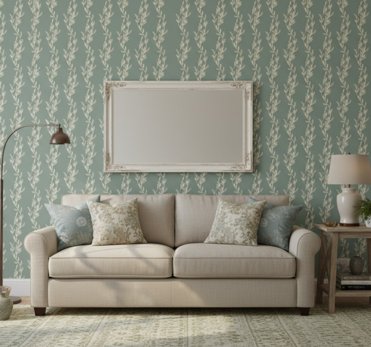 Papier peint arbre style provençal petites feuilles - TenStickers