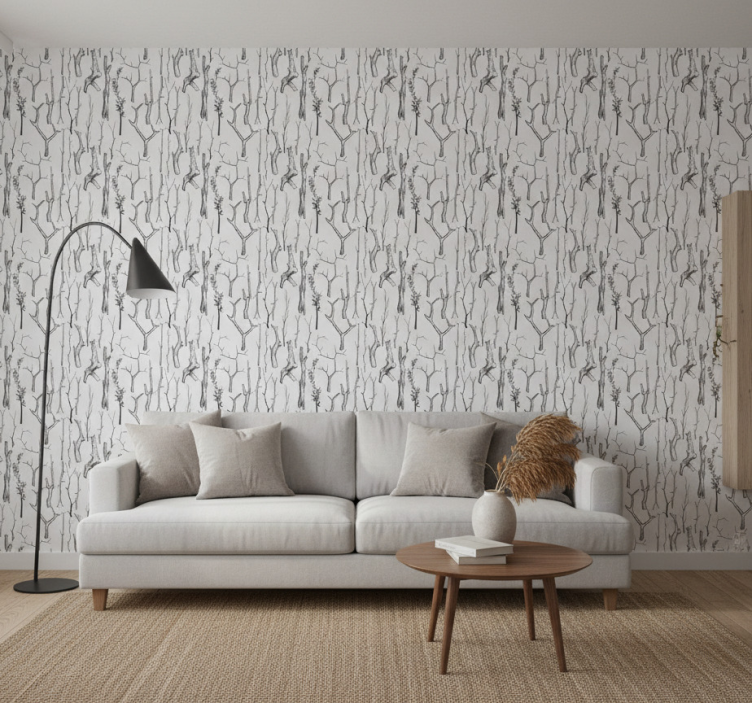 Papier peint arbre troncs gris - TenStickers