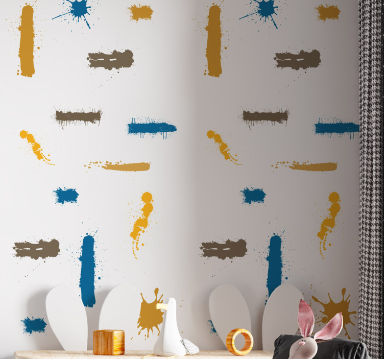 Papier peint abstrait coups de peinture abstraits - TenStickers