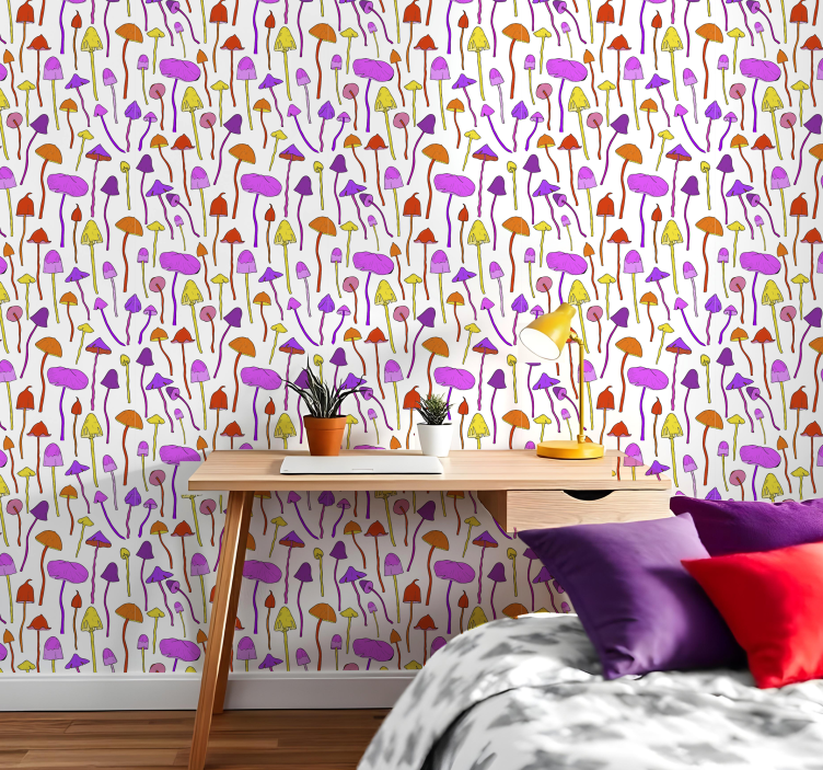 Papier peint art motif de champignon génial - TenStickers