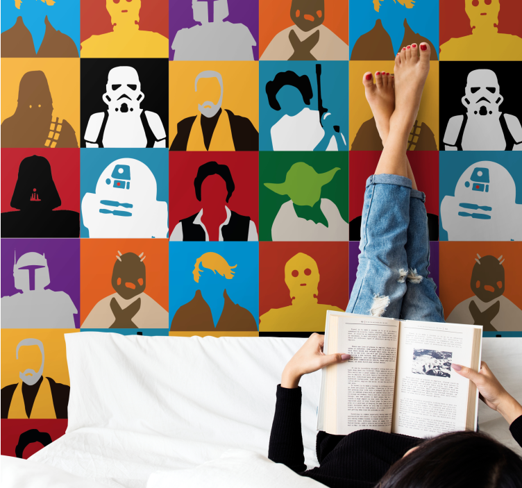 Papier peint art silhouettes emblématiques - TenStickers