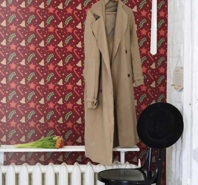 Papier peint noel modèle de bonbons géants - TenStickers