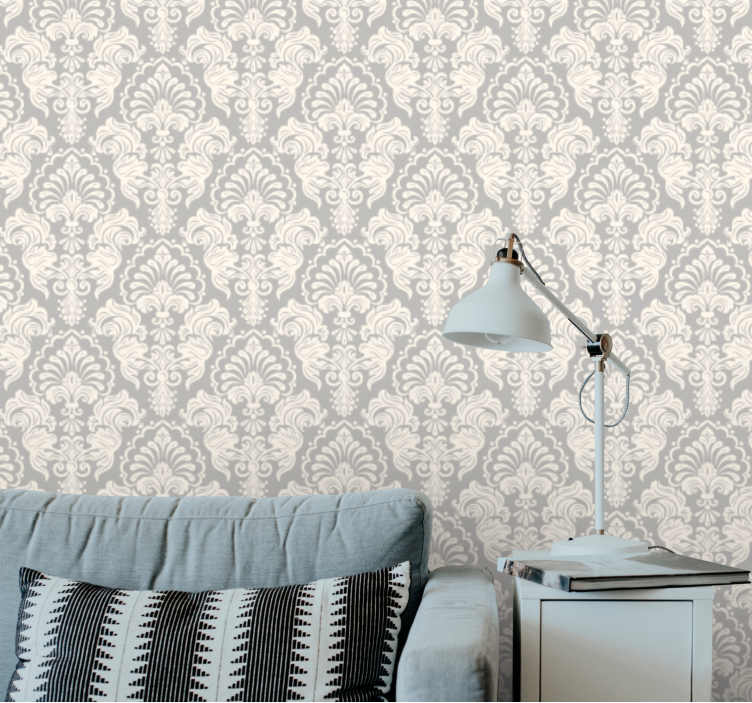 Papier peint baroque élégant parchemin floral - TenStickers