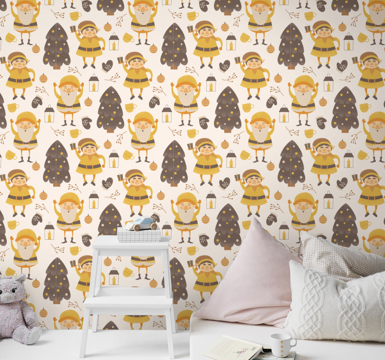 Papier peint noel amis de la forêt - TenStickers