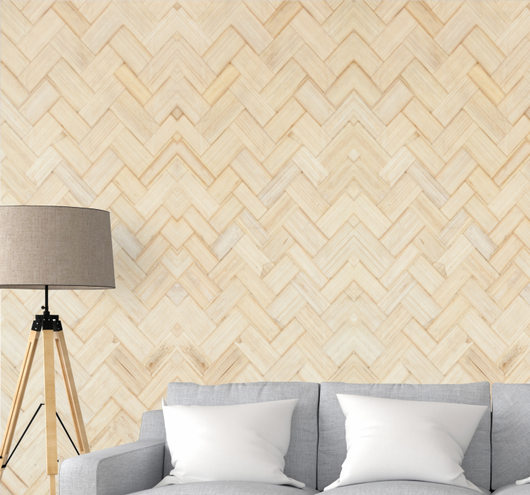 Papier peint bois texture en chevrons - TenStickers