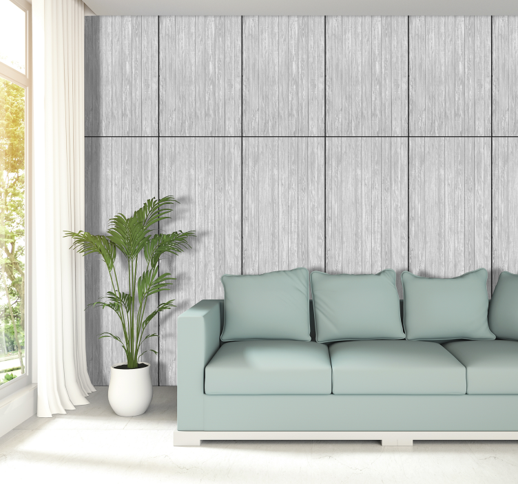 Papier peint bois gris imitation - TenStickers
