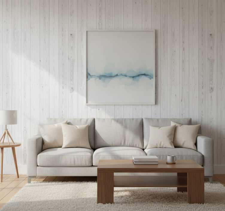 Papier peint bois motif vintage blanc - TenStickers