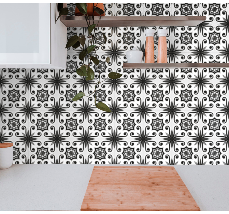 Papier peint carrelage motif de carreaux décoratifs - TenStickers
