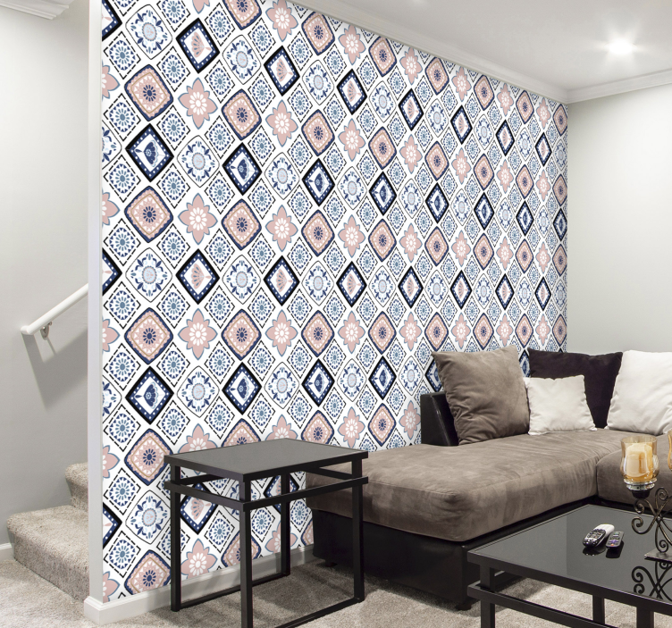 Papier peint carrelage motif de tuile élégance - TenStickers